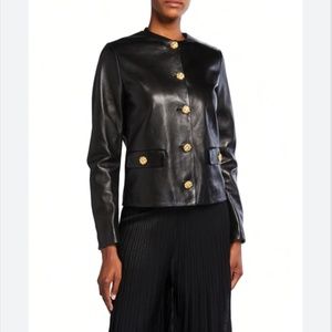 Shiny Leather Jacket St. John Collection